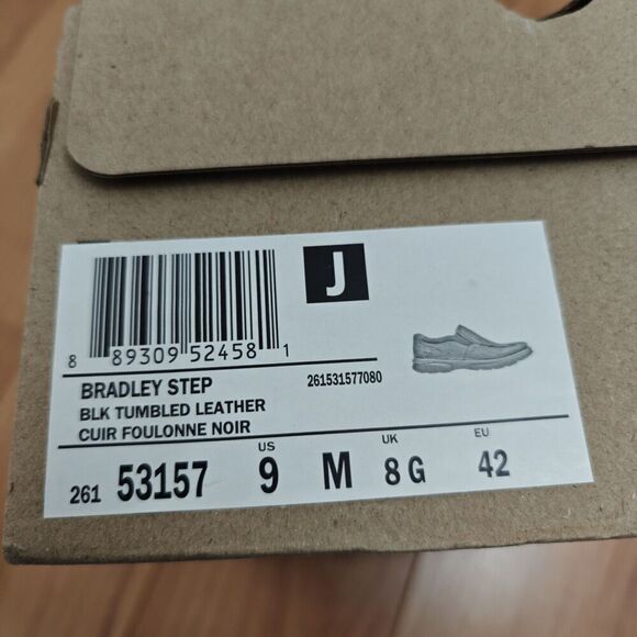 Clarks Bradley Step Men's Slip On Shoes Size 9 Black Tumbled Leather New in Box - Picture 10 of 11